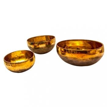 Klarheit, Stärke, Bedürfnisse leben und neue Perspektiven - Set aus 3 Planetenschalen in schwarz/Gold, Ø 12,9 -19,9 cm, 2,31 kg