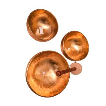 Stabilität & Klarheit im Raum - für Meditation, Gruppen & Klangpädagogik - Set aus 3 Klangschalen, Ø 17,1 - 23,5 cm, 3,55 kg