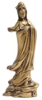 Exquisite Kuan Yin Statue aus Messing &#8211; 22 cm | Göttin des Mitgefühls und der Barmherzigkeit | Hochwertige Dekoration