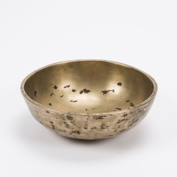 Planetenschale® antik Innere Tiefe fühlen & Seelenkraft stärken mit Alphawellen & Mond, Ø 14,5 cm, 180-260 Gramm inkl. Klöppel