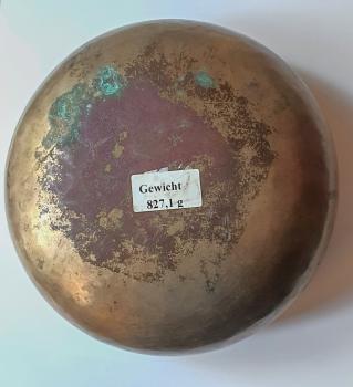 Planetenschale® antik Liebevoll sein & Körper und Seele verbinden mit Venus & Wasserstoffgamma, Ø 22,5 cm, 800-900 Gramm inkl. Klöppel