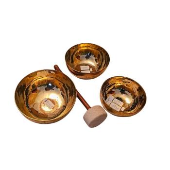 Mit Klang wachsen, Gefühle ausdrücken und neue Wege wagen - Set aus 3 Planetenschalen für Klangpädagogik, Klangmeditation & Klangmassage, Ø 16,1 -21,2 cm, 2,57 kg