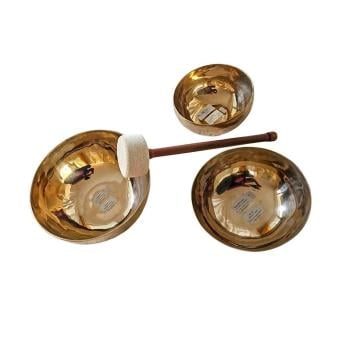 Lass los, was war, und spüre, was in Dir steckt - Set aus 3 Planetenschalen für Klangmassage und Klangmeditationen, Ø 16,2 -24,1 cm, 2,81 kg