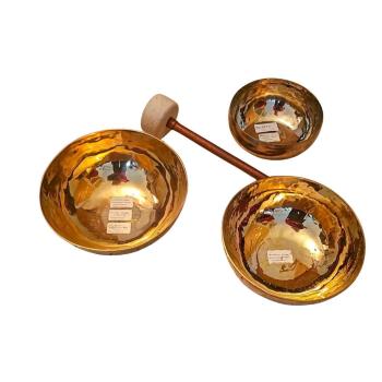 Körper stärken, Geist klären und die Seele berühren - Klangmassage Set aus 3 Biorhythmus - Klangschalen - harmonischer Sein, Ø 17,3 -23,1 cm, 2,89 kg