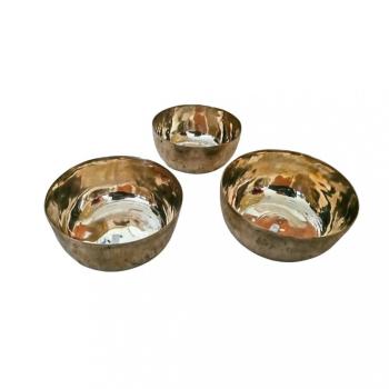 Freundlich bewegt & gut zentriert - 3 Klangschalen für Kinder, Klangpädagogik & feine Klangarbeit - Set aus 3 Klangschalen, Ø 14,1 - 16 cm, 1,44 kg