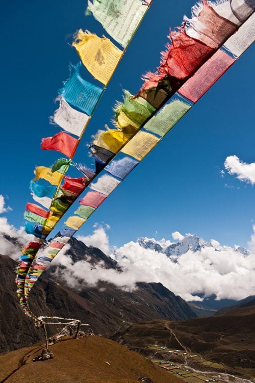 Tibetische buddhistische Gebetsfahnen