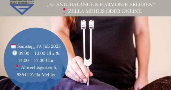 Anwendung von Stimmgabeln auf dem Rücken – Eventhinweis zum Stimmgabel-Tag 2025